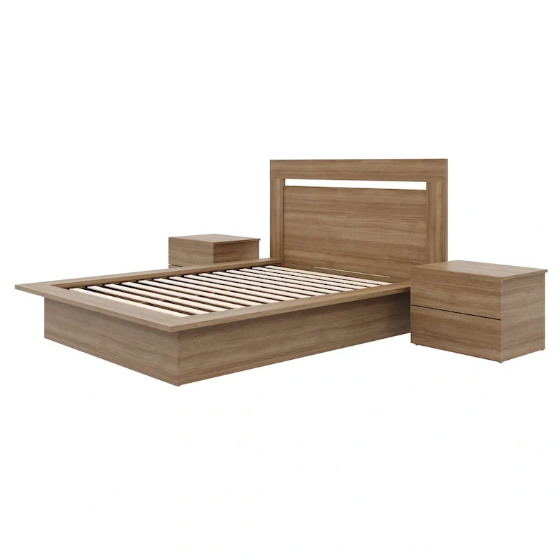 Malibu 4-Piece Bedroom Set with Bed, Headboard, and 2 Nightstands