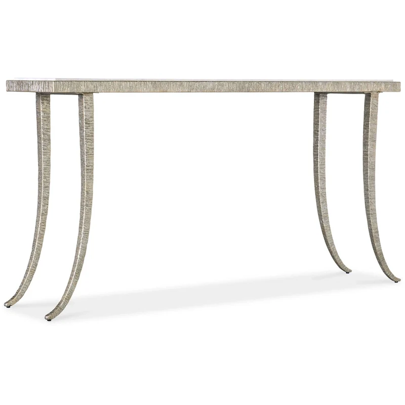 White Marble Top Industrial Metal Console Table with Splayed Legs – 14 in Deep