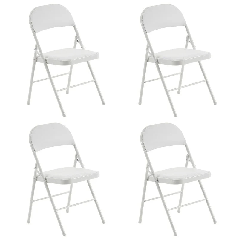 Elegant Foldable Iron & PVC Chairs for Convention & Exhibition White