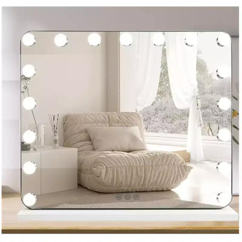 Slimoon Hollywood Vanity Mirror with 17 LED Dimmable Lights with in White