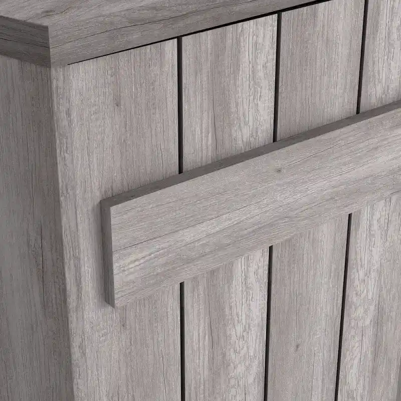 DH BASIC Farmhouse Plank-Style 28-Bottle 47-Inch Wine Cabinet Buffet by Denhour