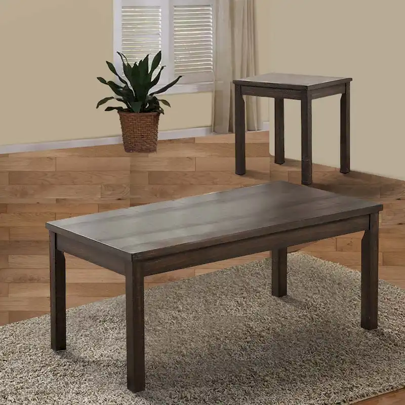 Wood Tabletops Coffee Table, Dark Brown Finish
