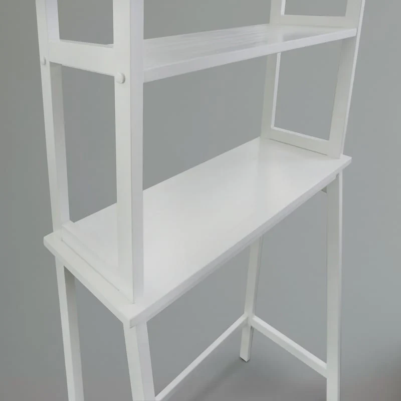 Spacesaver Solid Wood Over The Toilet Rack with Shelves - N/A
