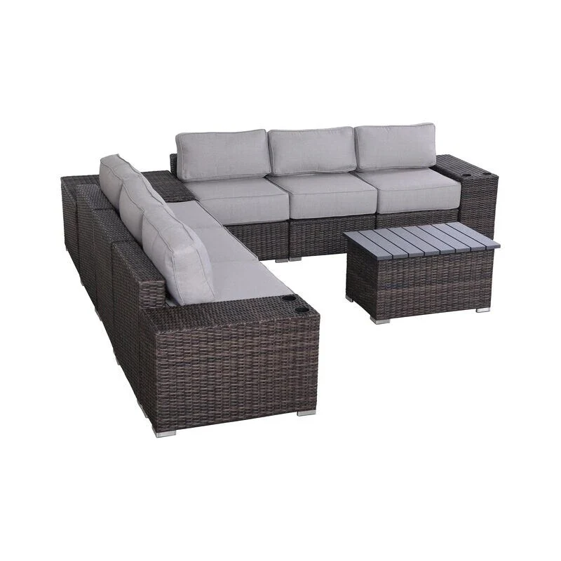Wicker/Rattan 6 - Person Seating Group with Cushions