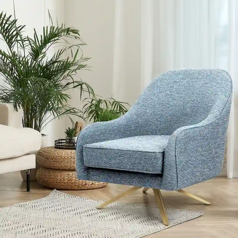 Swivel Club Chair PU Leather Leisure Armchair Upholstered Accent Chair