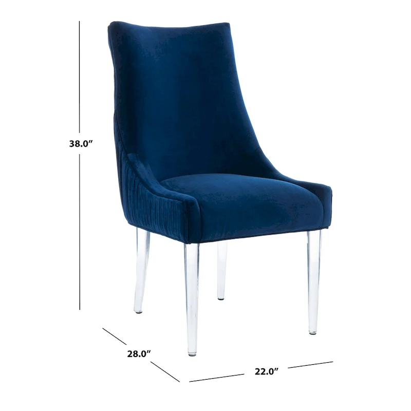 Acrylic Leg Dining Chair - 22W x 28D x 38H Modern Glamour Style