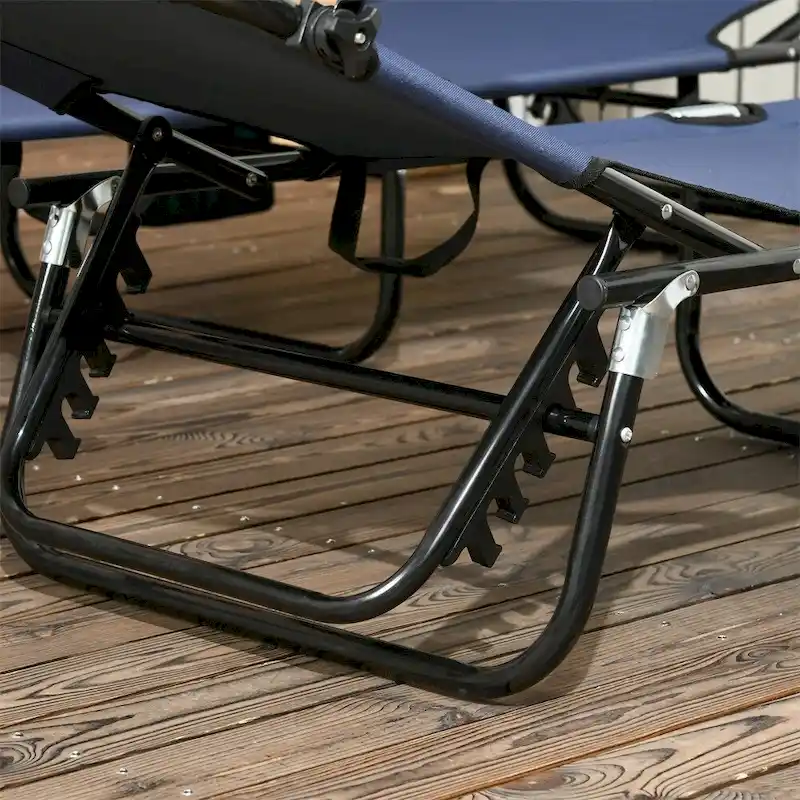 Outsunny Folding Chaise Lounge Pool Chairs,Sun Tanning Chairs,2 PCS