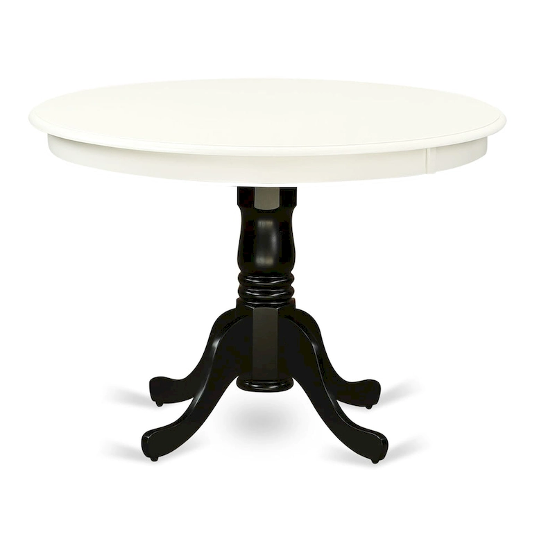 East West Furniture Hartland Kitchen Table - a Round Dining Table Top with Pedestal Base(Finish Options)
