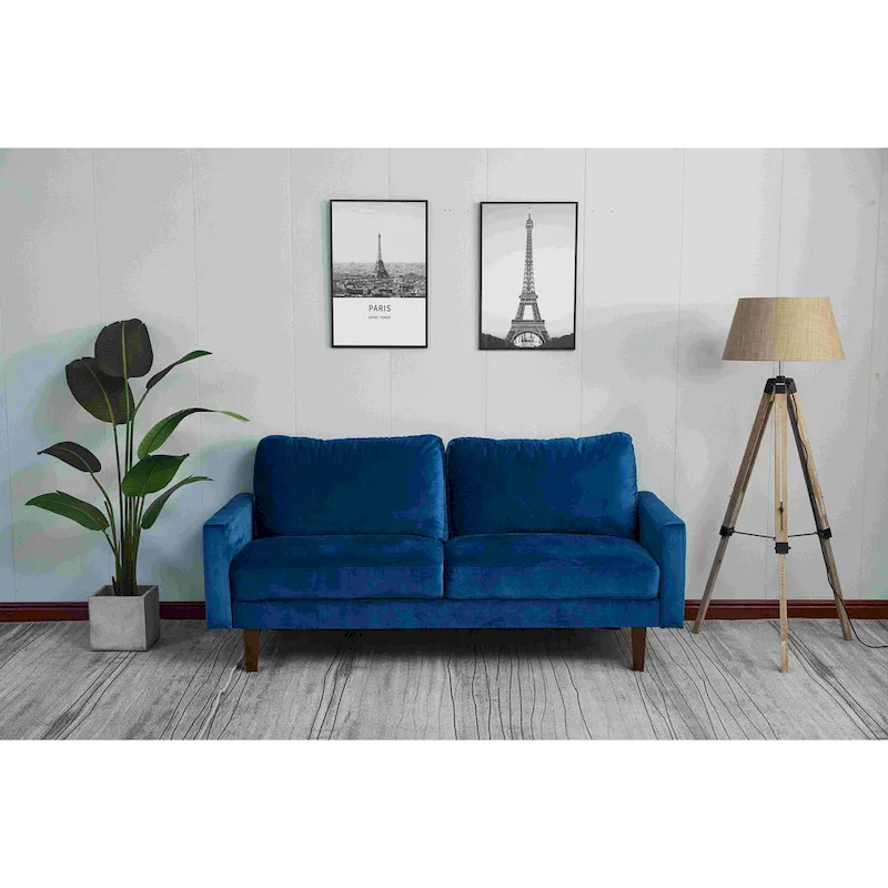 Velvet Square Arm Sofa