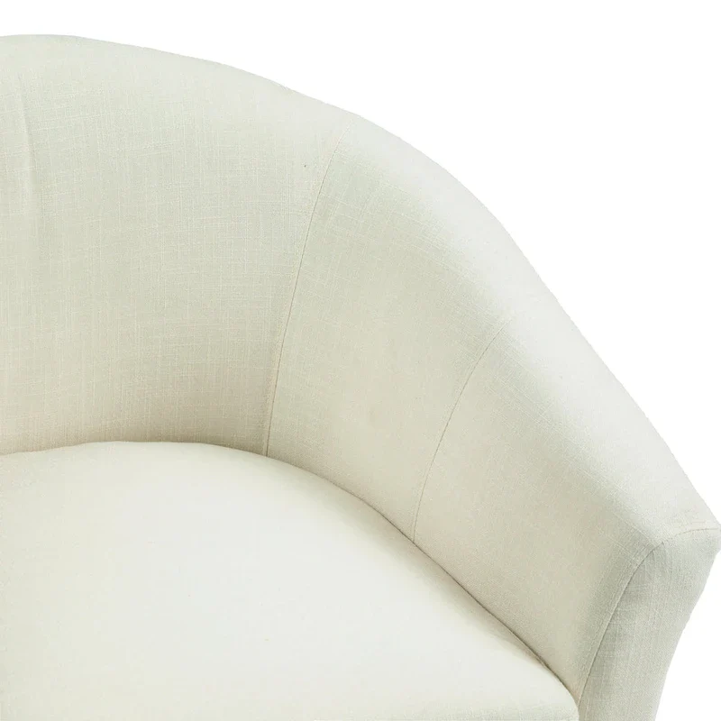 2 Set Modern Linen Barrel Accent Chairs Club Armchair