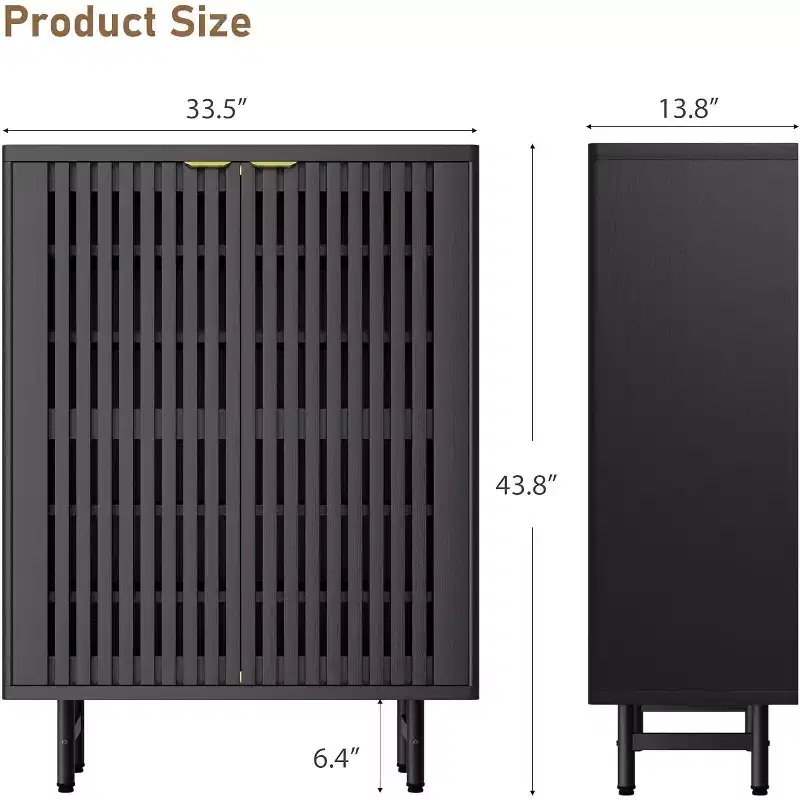 GustoWave 6-Tier Farmhouse Rattan Shoe Storage Cabinet for Entryway Foyer Hallway