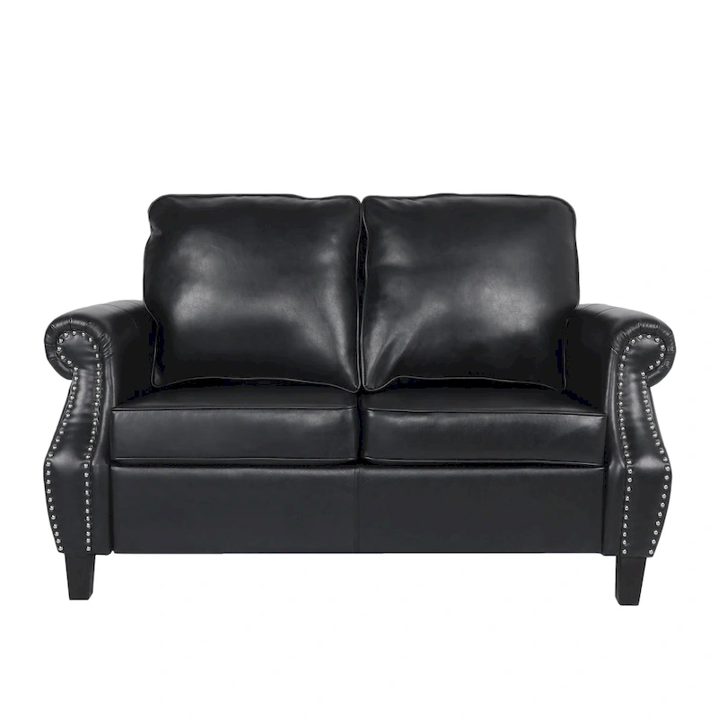 Lawton Faux Leather Loveseat with Nailhead Trim by Christopher Knight Home