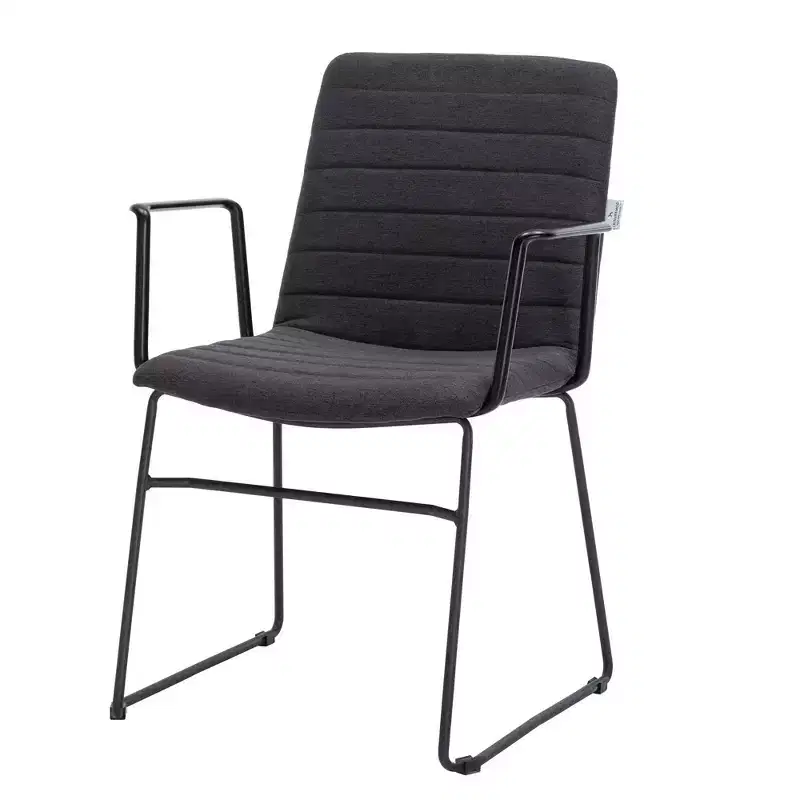 LeisureMod Ergonomic Office Chair Upholstered in Leather/Polyester with Powder-Coated Stainless Steel Frame Padded Seat and Back Zylar Collection