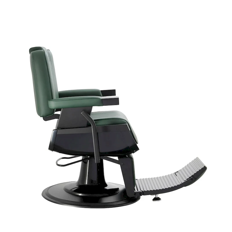 Reclining Barber Chair with Hydraulic Pump – Green