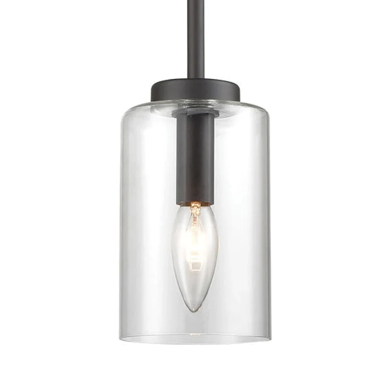 Elk Home West End Oil Rubbed Bronze With Clear Glass 1 Light Pendant