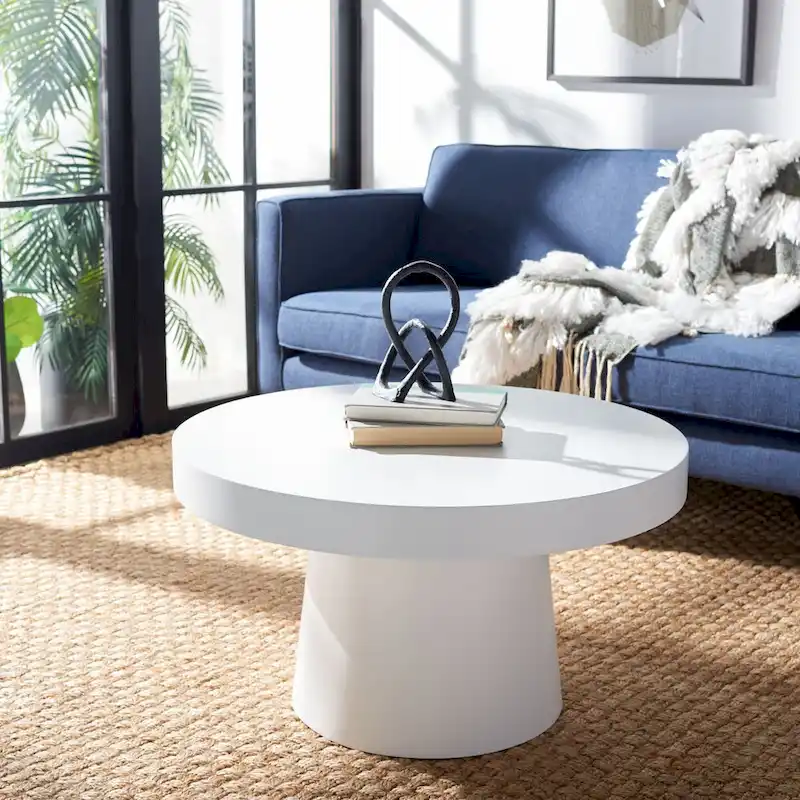 SAFAVIEH Berenice Paper Mache Round Coffee Table - 31.6  W x 31.6  L x 17.8  H - 32Wx32Dx18H