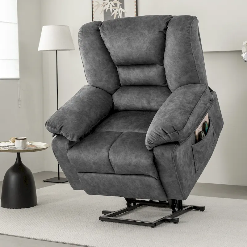 Modern Power Lift Recliner Chair Single Massage Sofa with Lumbar Heating and Timer Setting for Elderly