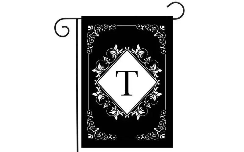 Briarwood Lane Everyday Double Sided Garden Flag 12x18 For Outdoor Black and White Monogram T Garden Flag Flags For Outside