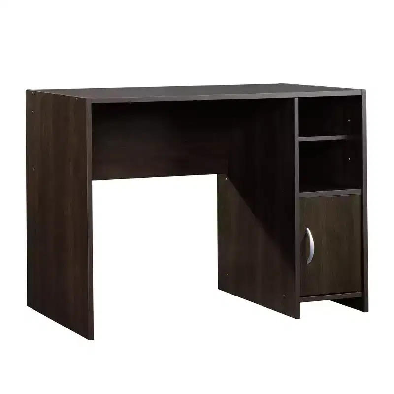 TUYOHW Transitional Desk with Storage,Modern Study Desk with Adjustable Shelf & Hidden Cabinet,Writing Desk for Home Office,Small Spaces,Dark Brown