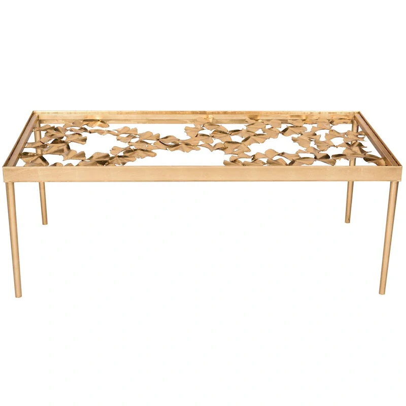 Antique Gold Leaf Coffee Table - 48 x 24 x 17.8 - 48Wx24Dx18H