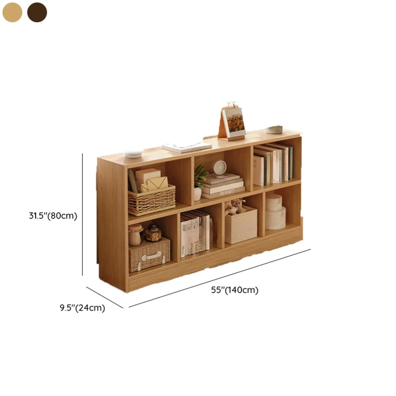 Modern Wooden Compact Bookcase Home Office Shelves