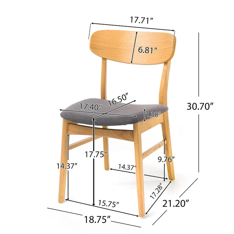 DINING CHAIR beautifully finished wood frame RUBBERWOOD LEGS UPHOLSTERED