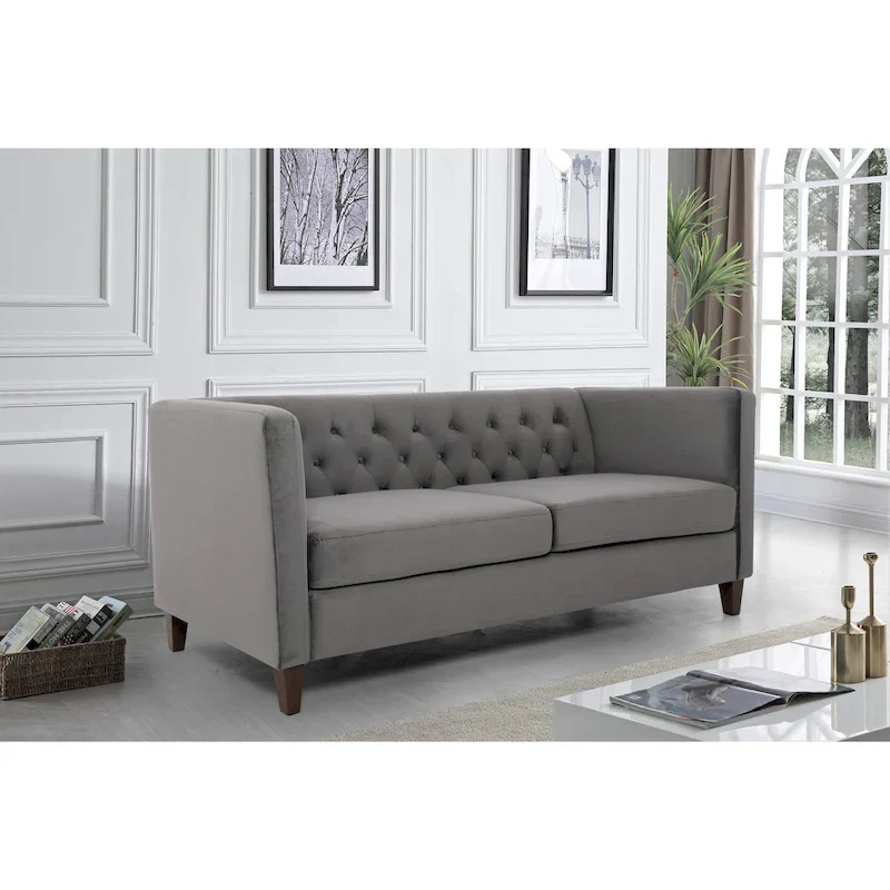 Lisette 73.3 Velvet Square Arm Sofa