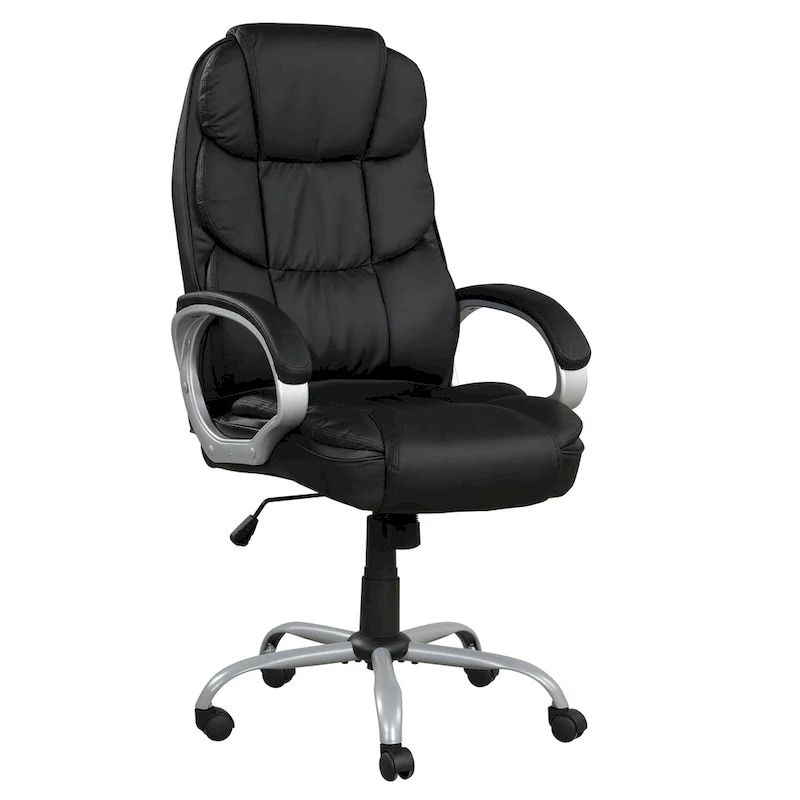 Mid-Back Ergonomic Swivel Office Chair with Padded Armrests