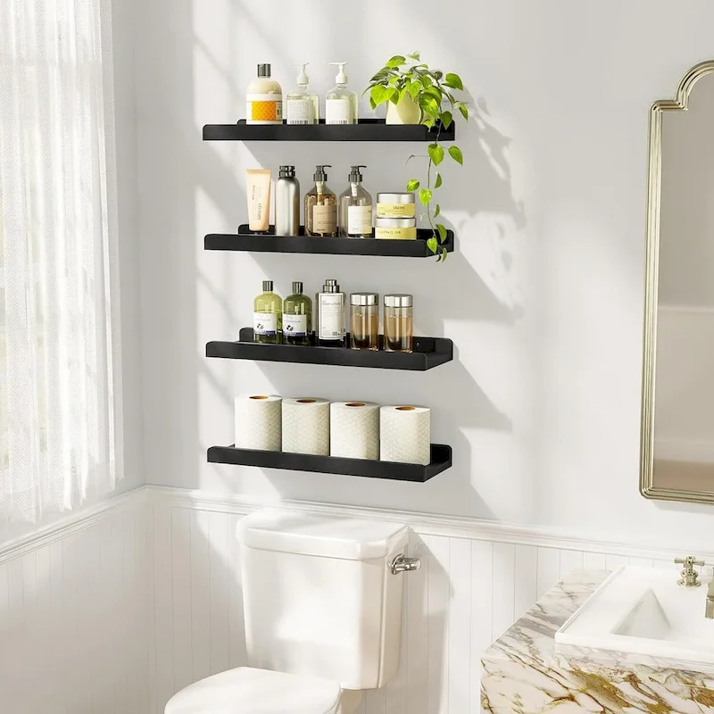 white Floating Shelves for Wall Set of 4, ,15.6 Inch