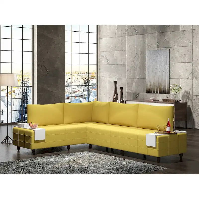 Sagopa Modern Metal Frame with Foam Seat Sectional Sofa