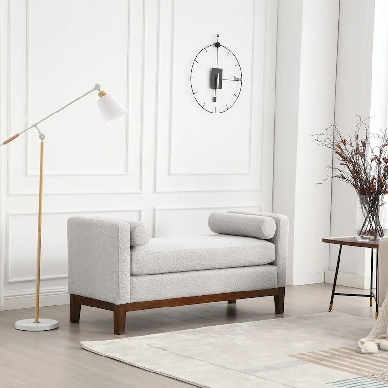 Elegant Upholstered Bench with High Sides