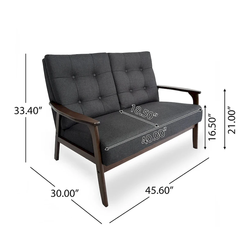 Aries Mid-century 2-piece Fabric Sofa Set by Christopher Knight Home