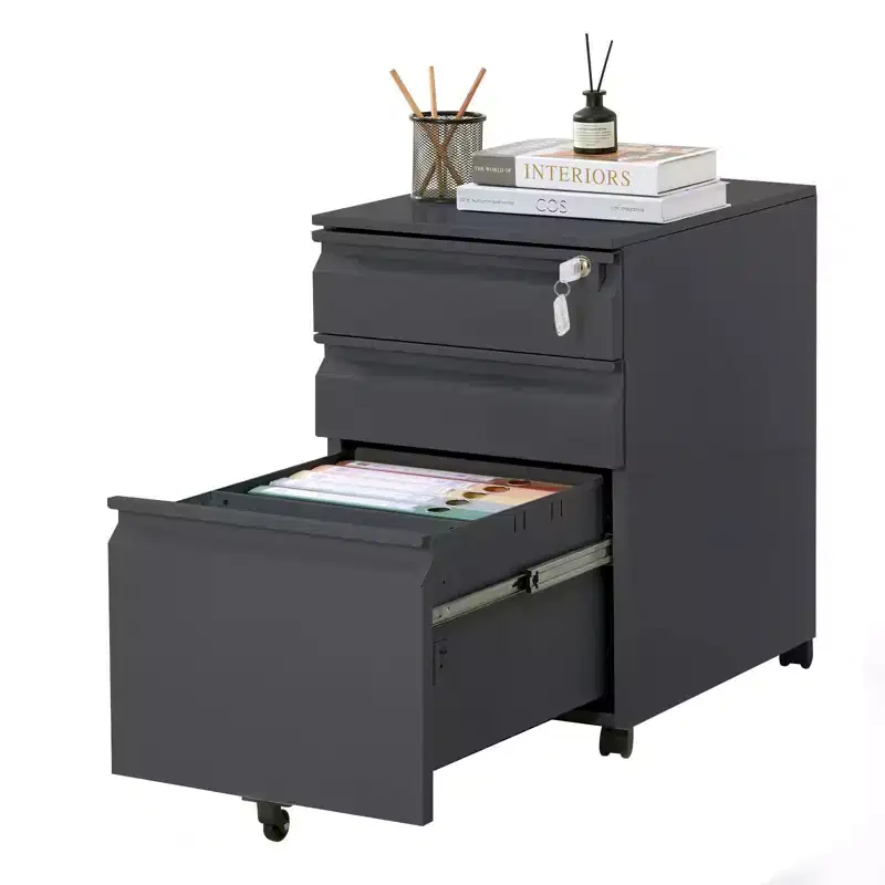 TROPOW 3-Drawer Mobile File Cabinet - Under-Desk Organizer for Home/Office (Unassembled, Fits Letter/Legal/A4)