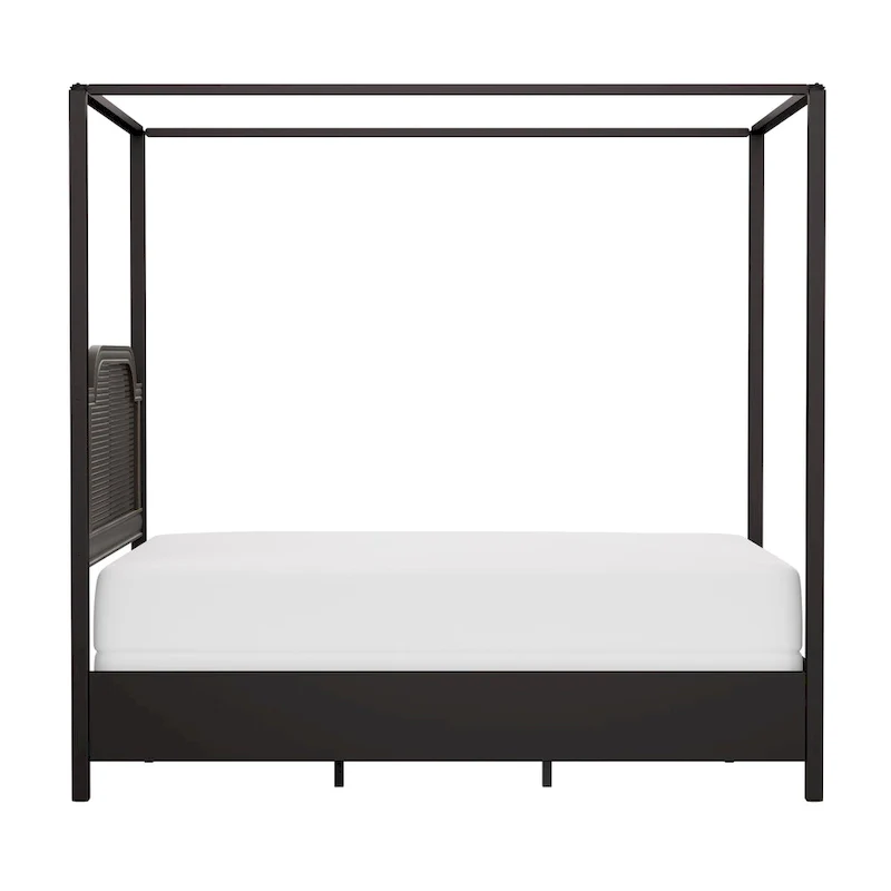 Hillsdale Furniture Melanie Wood and Metal Canopy Bed, Oiled Bronze