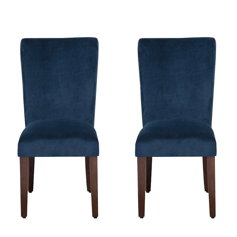 Classic Dark Navy Blue Velvet Parsons Dining Chair