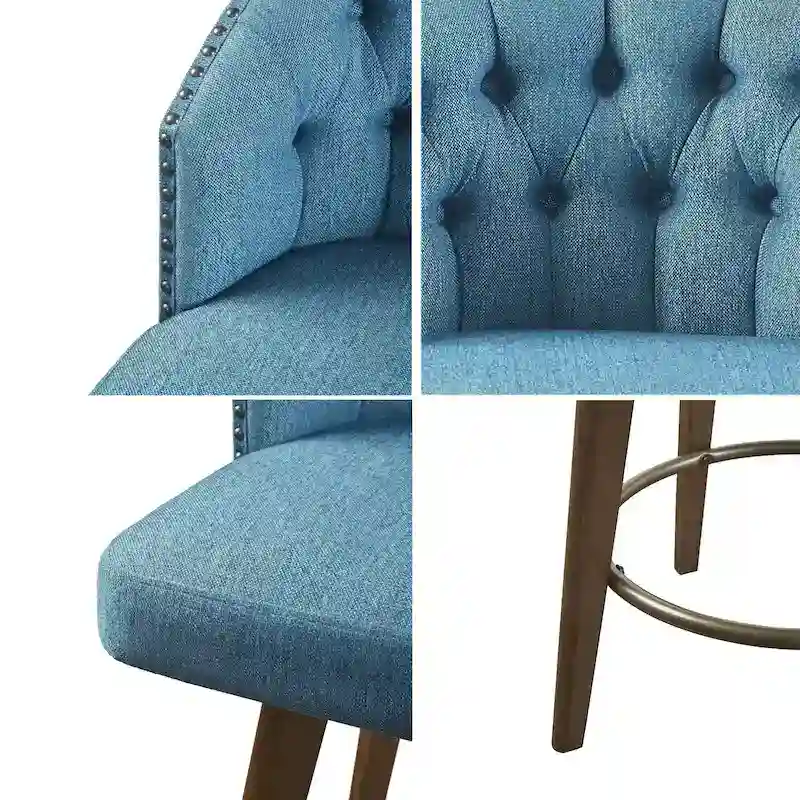 Madison Park Boyle Upholstered 360 Degree Swivel Counter Stool 26 H