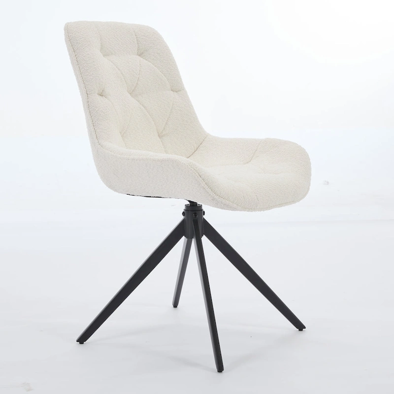 XINMICS Swivel Dining Chairs, Boucle Upholstered Accent Chairs Living Room Chairs Desk Office Arm Chair