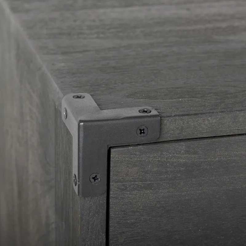 Dark Brown Mango Wood 3-Drawer Accent Cabinet with Black Iron Base, 1-Person Assembly