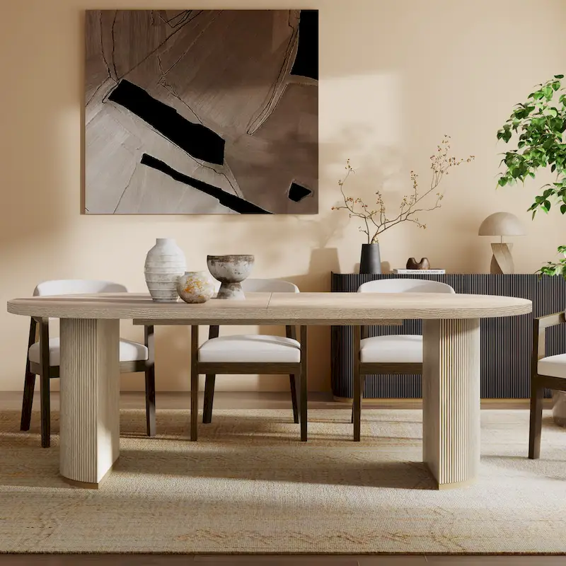 Modern Style Oval Wood Dining Table