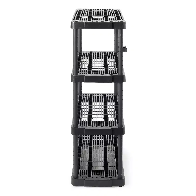 Gracious Living 4 Shelf Adjustable Ventilated Heavy Duty Shelving Unit 14 x 32 x 54 Organizer System for Home, Garage, Basement, and Laundry, Black