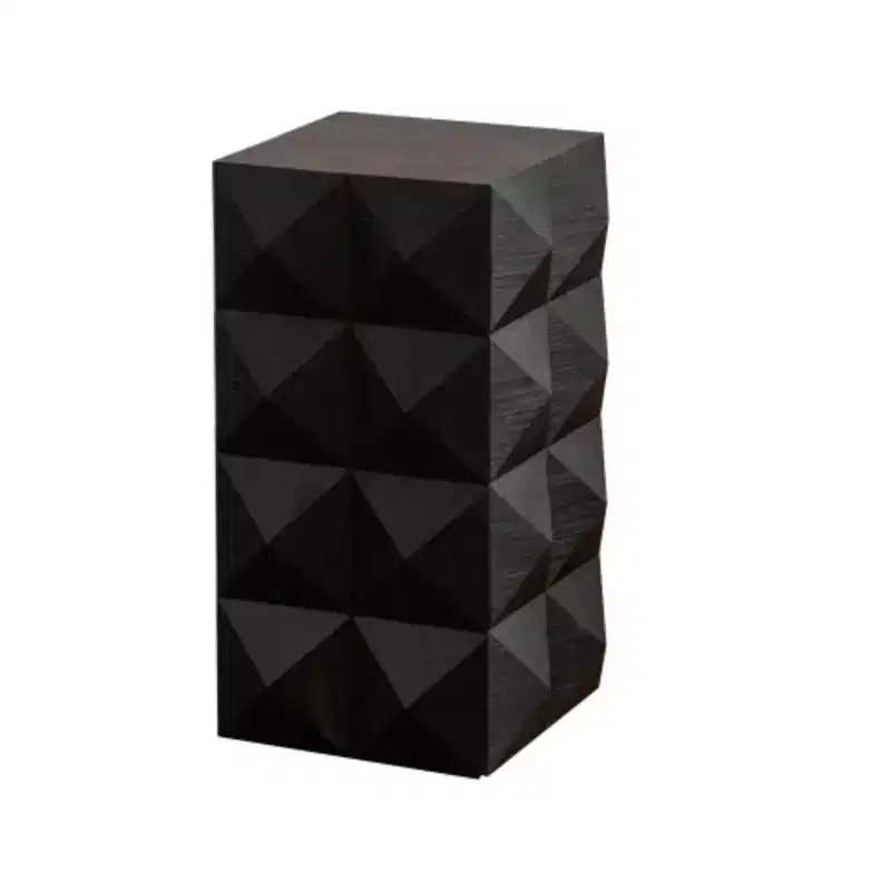 23.62Height Three-dimensional Embossed Pattern Design Retro Side Table Retro Furniture Black