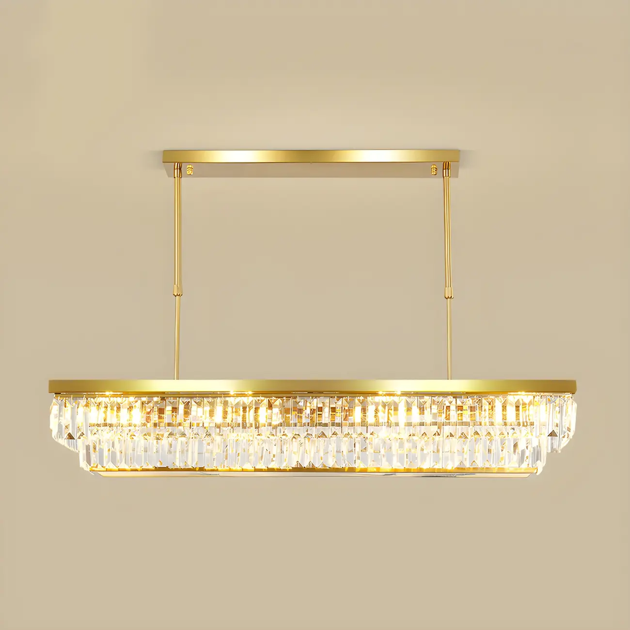 Modern Adjustable Crystal Pendant Light in Gold