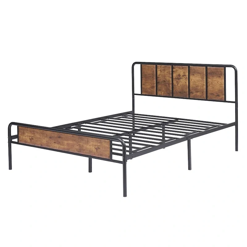 Taomika 3-pieces Industrial Modern Bed Frame and Nightstands Set