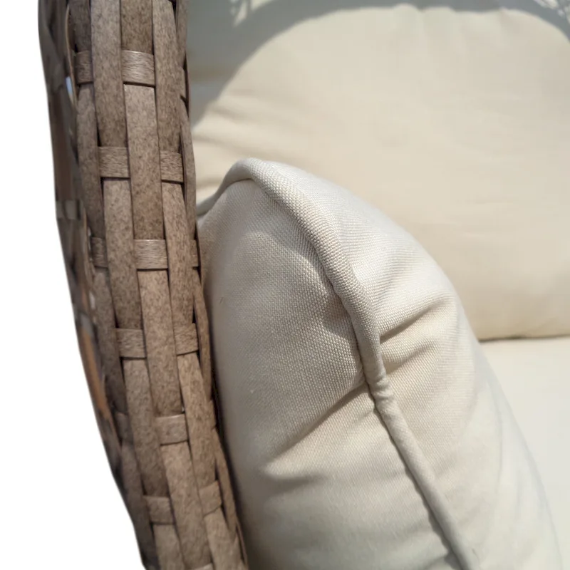 Rio Vista Sandstone Swivel Egg Chair Set with Side Table (2-Piece)