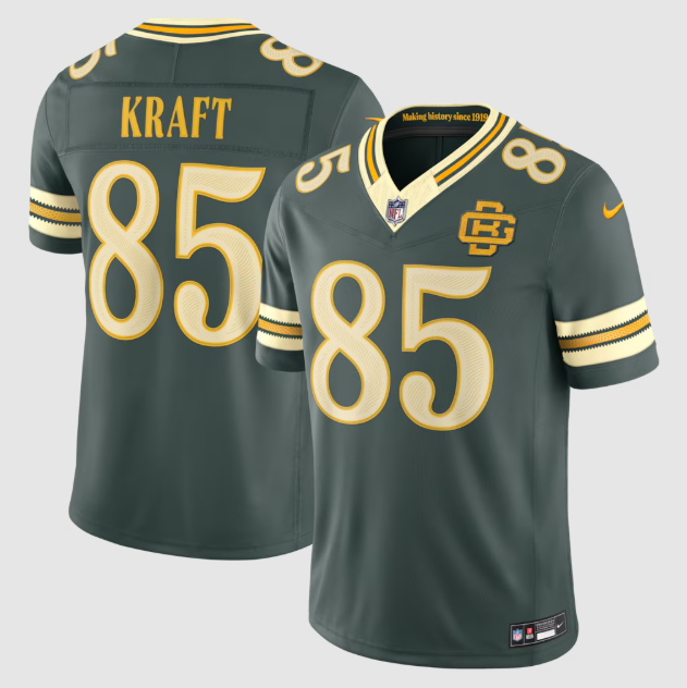 Green Bay Packers Tucker Kraft Green 2026 Rivalries Collection Stitched Limited Jersey