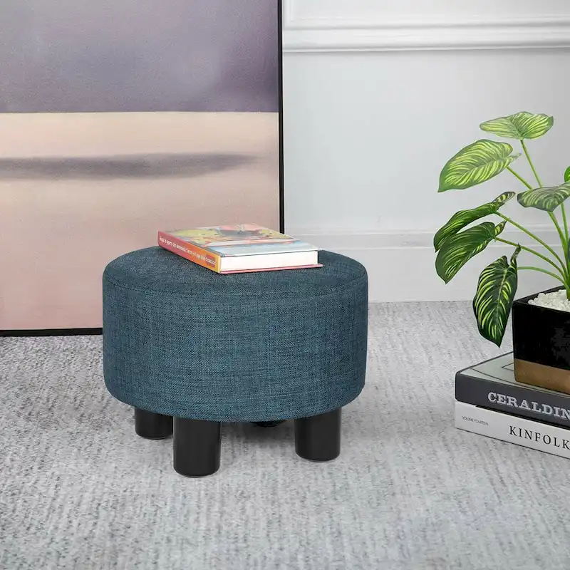 Round Fabric Ottoman Footrest