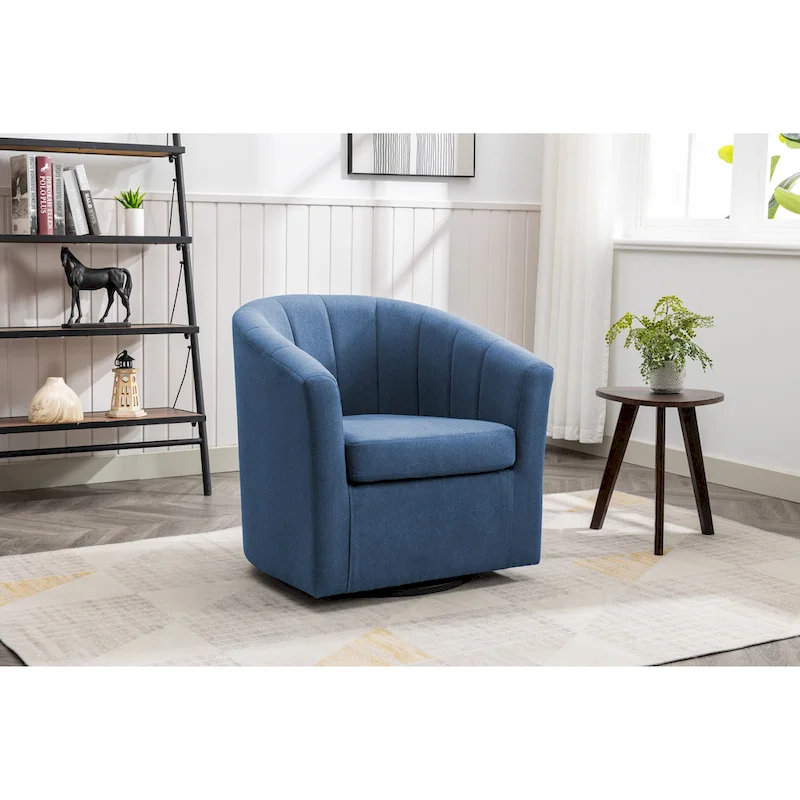 Porthos Home Matilde Swivel Fabric Barrel Accent Chair with Removable Seat Cushion