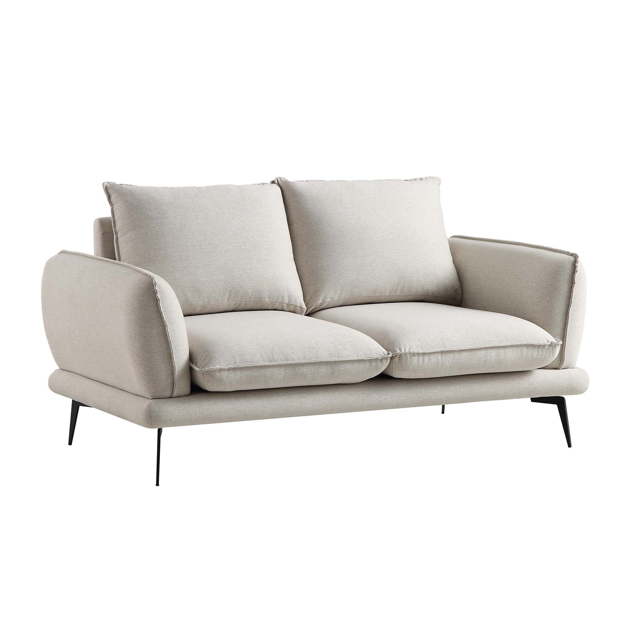 Oatmeal Fabric Sofa, 2-Seater