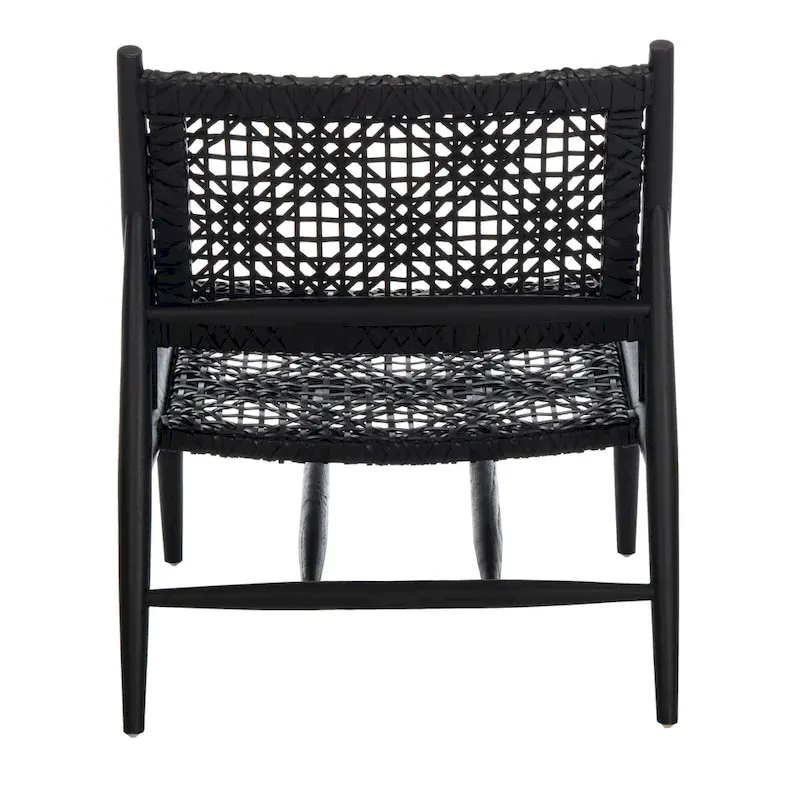 White Leather Woven Accent Chair - Single Seat