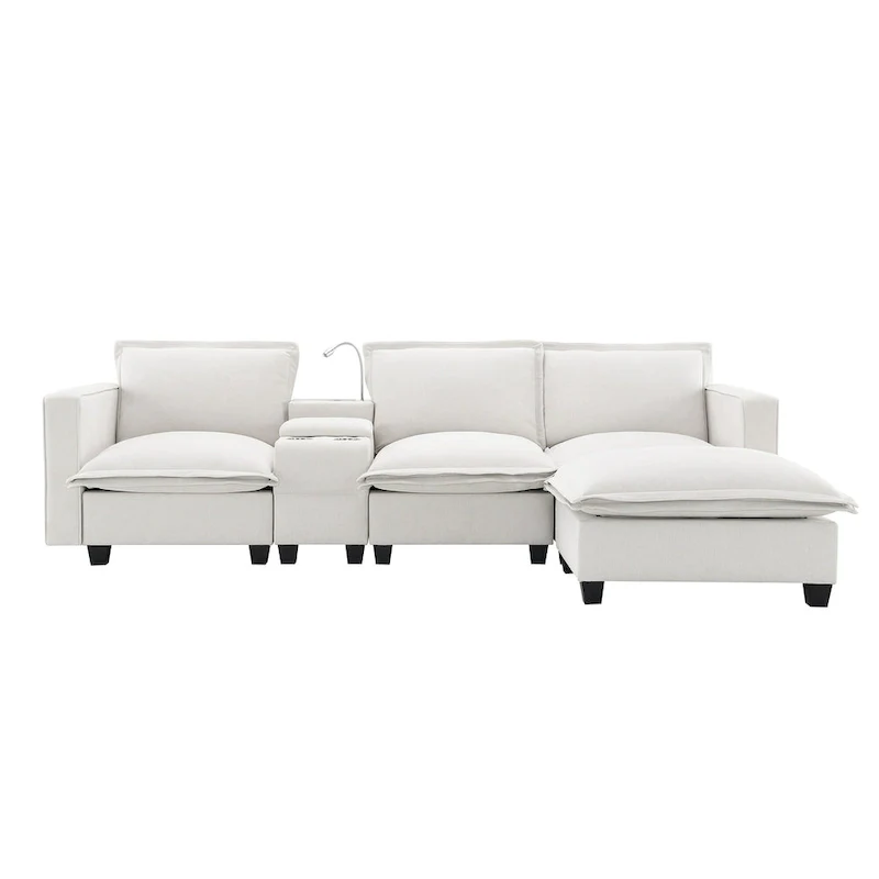 109 Chenille Modular Sectional Sofa with USB Console